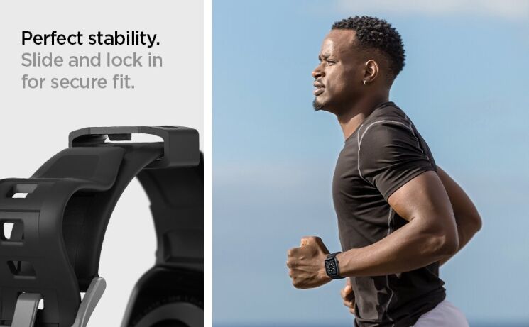 Ремешок Spigen (SGP) Rugged Band для Apple Watch 46 / 45 / 44 / SE 44 / 42 (Series 1-3) / Ultra / Ultra 2 - Matte Black: фото 13 из 19