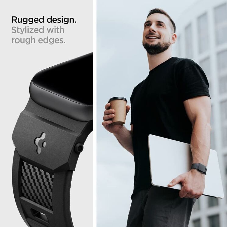 Ремешок Spigen (SGP) Rugged Band для Apple Watch 46 / 45 / 44 / SE 44 / 42 (Series 1-3) / Ultra / Ultra 2 - Matte Black: фото 12 из 19