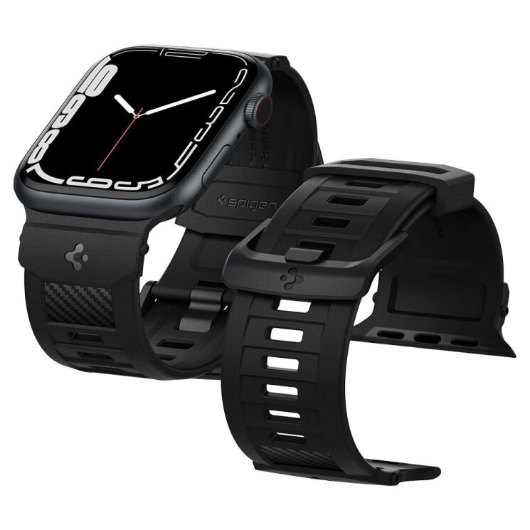 Ремешок Spigen (SGP) Rugged Band для Apple Watch 46 / 45 / 44 / SE 44 / 42 (Series 1-3) / Ultra / Ultra 2 - Matte Black: фото 2 из 19
