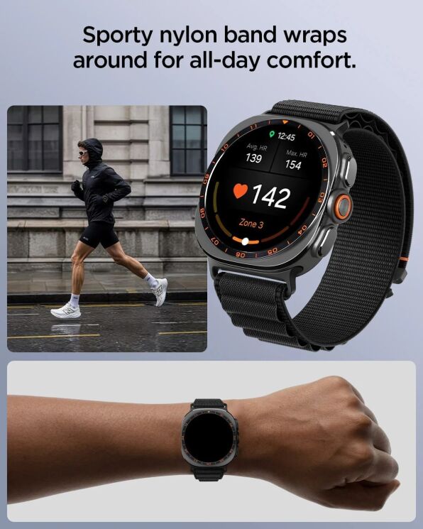 Ремешок Spigen WBF1 Band для Samsung Galaxy Watch Ultra 2 / Ultra / Ultra (2025) AMP11614 - Black: фото 7 из 11