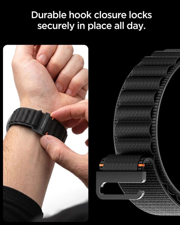 Ремешок Spigen WBF1 Band для Samsung Galaxy Watch Ultra 2 / Ultra / Ultra (2025) AMP11614 - Black: фото 8 из 11