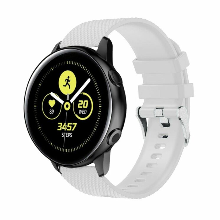 Ремінець UniCase Rhombus Texture для Samsung Watch Active / Active 2 40mm / Active 2 44mm - White: фото 1 з 3
