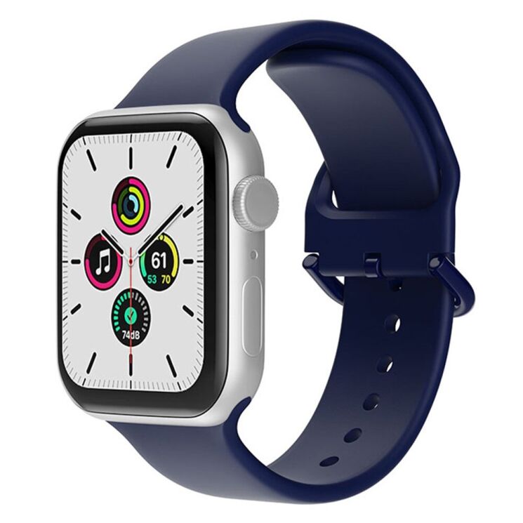 Ремінець UniCase Silicone Band для Apple Watch 42 (Series 10) / 41 / 40 / SE 40 / 38 - Midnight Blue: фото 2 з 7