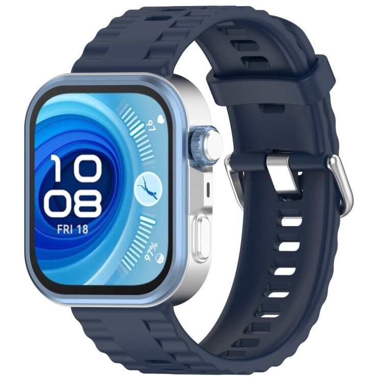 Ремешок UniCase Silicone Strap для Huawei Watch Fit 3 / Fit 4 / Fit 4 Pro - Midnight Blue: фото 3 из 7