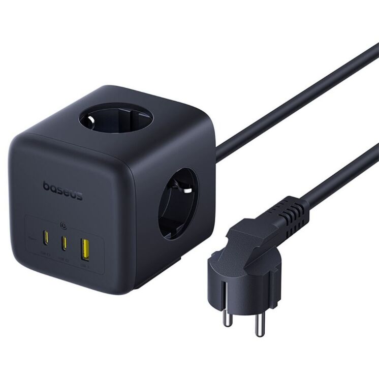 Сетевое зарядное устройство Baseus EnerFill FA11 3AC + 1U + 2C (67W) E00082100123-00 - Black: фото 2 из 22