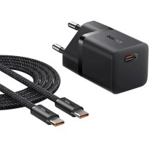Мережевий зарядний пристрій Baseus GaN 1C 25W + кабель Type-C to Type-C (100W, 1m) P10110909113-01 - Cluster Black: фото 1 з 3