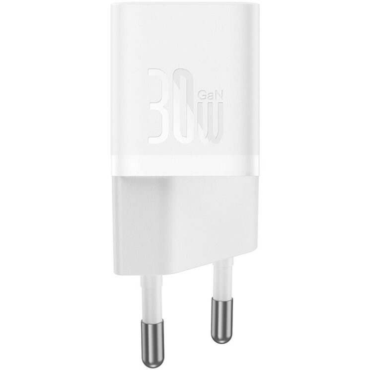 Сетевое зарядное устройство Baseus GaN5S 1C 30W + кабель Type-C to Type-C (100W, 1m) P10110902213-00 - White: фото 3 из 21
