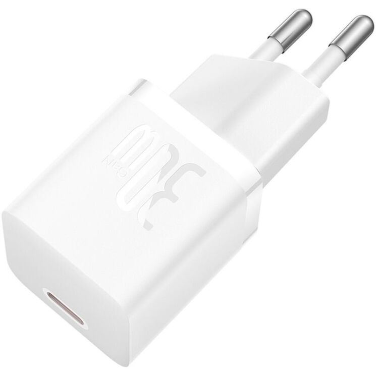 Сетевое зарядное устройство Baseus GaN5S 1C 30W + кабель Type-C to Type-C (100W, 1m) P10110902213-00 - White: фото 5 из 21
