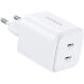 Сетевое зарядное устройство UGREEN X526 45W 2Type-C (65154) - White (995661W). Фото 2 из 11