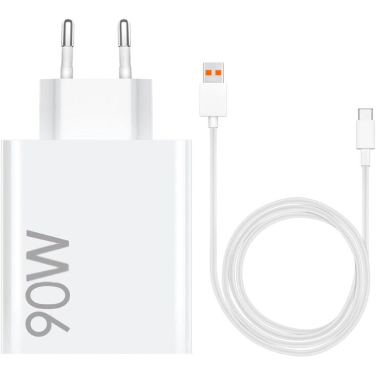 Сетевое зарядное устройство Xiaomi Combo 90W + кабель USB to Type-C (BHR07ZBEU) - White: фото 1 из 7