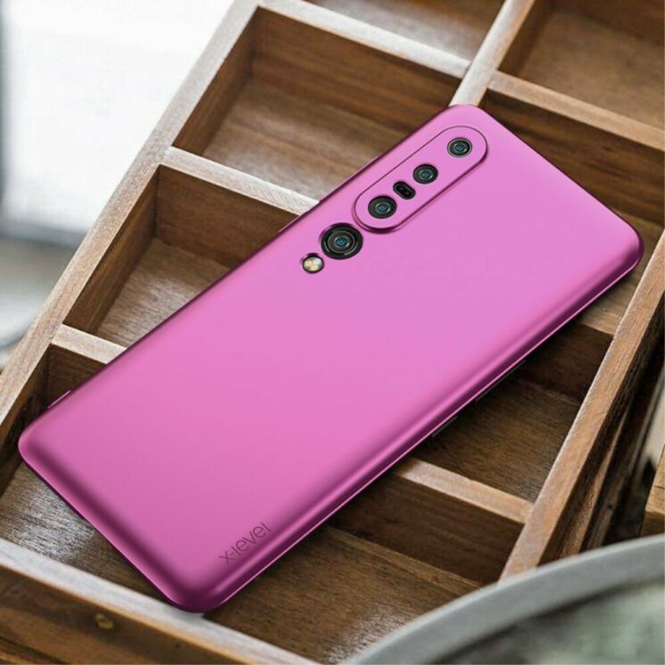 Силиконовый чехол X-LEVEL Matte для Xiaomi Mi 10 Pro - Wine Red: фото 2 из 7