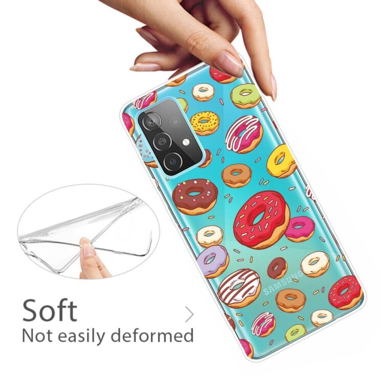 Силиконовый (TPU) чехол Deexe Pretty Glossy для Samsung Galaxy A52 (A525) / A52s (A528) - Blue Flower: фото 2 из 3