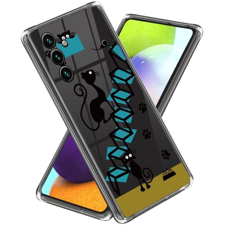 Силиконовый (TPU) чехол Deexe Pretty Glossy для Samsung Galaxy M14 (M146) - Cat and Mouse: фото 1 из 3