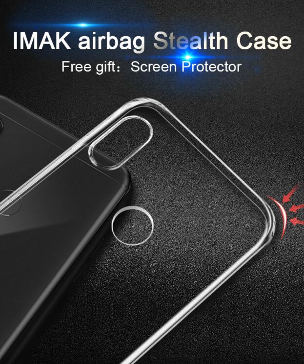 Силиконовый (TPU) чехол IMAK Airbag Case для Xiaomi Redmi 6 Pro / Mi A2 Lite - Transparent: фото 4 из 15
