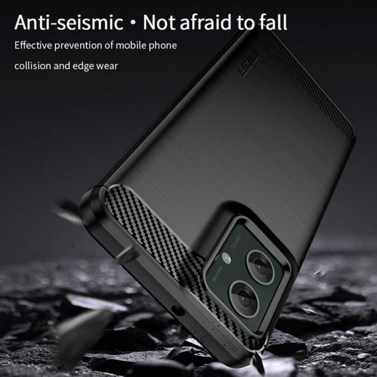 Силиконовый (TPU) чехол MOFI Carbon Fiber для Motorola Moto G55 - Black: фото 6 из 10