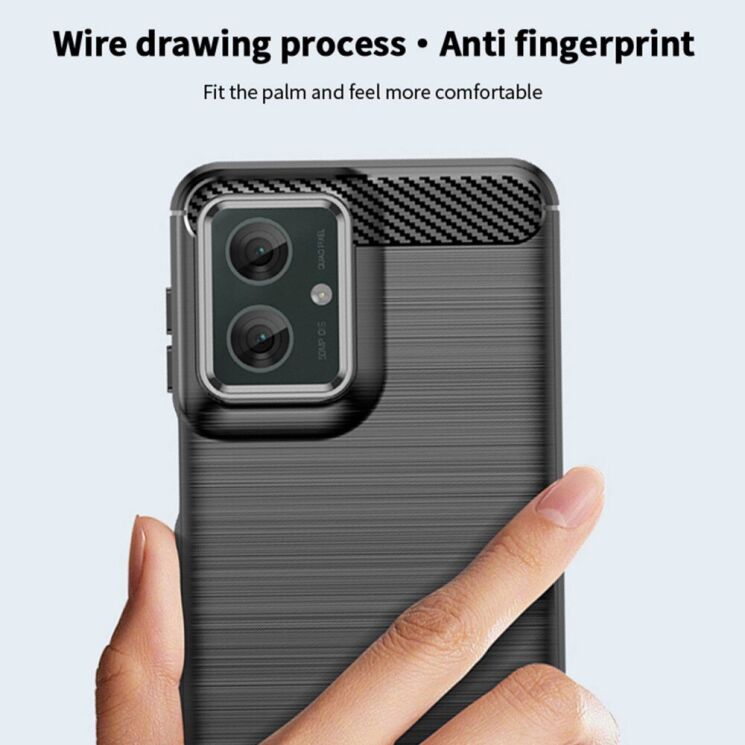 Силиконовый (TPU) чехол MOFI Carbon Fiber для Motorola Moto G55 - Black: фото 7 из 10