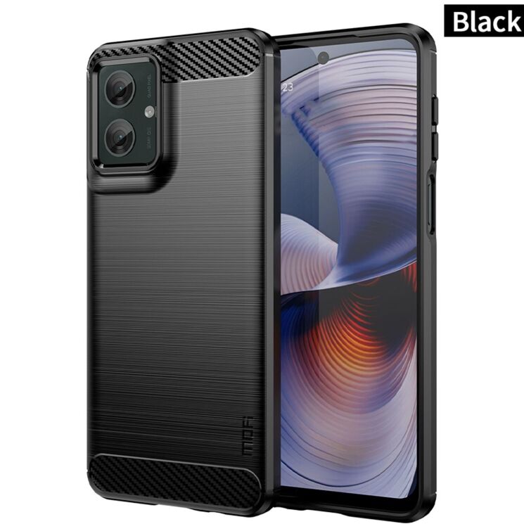 Силиконовый (TPU) чехол MOFI Carbon Fiber для Motorola Moto G55 - Black: фото 2 из 10
