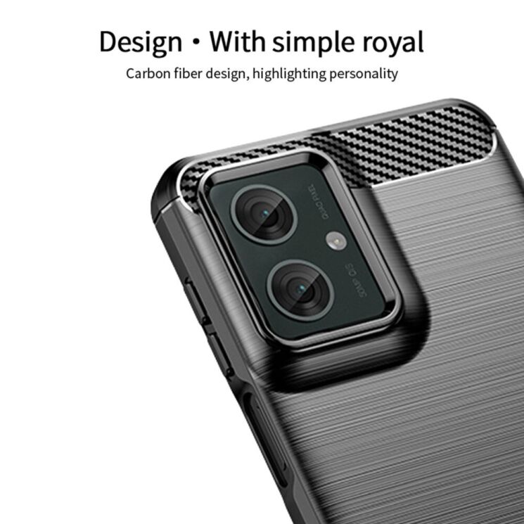 Силиконовый (TPU) чехол MOFI Carbon Fiber для Motorola Moto G55 - Black: фото 5 из 10