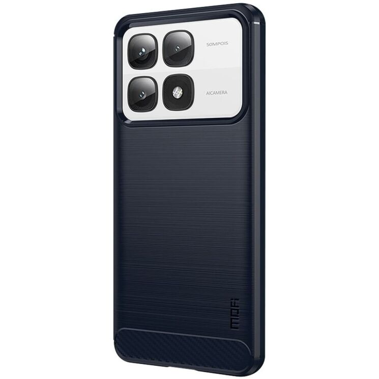Силиконовый (TPU) чехол MOFI Carbon Fiber для Xiaomi 14T / 14T Pro - Blue: фото 2 из 9
