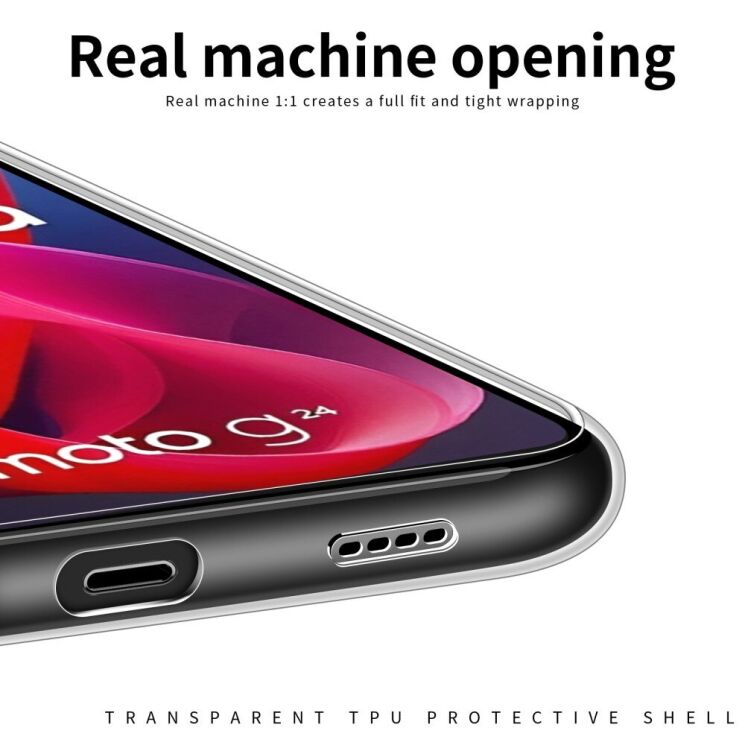 Силиконовый (TPU) чехол MOFI Thin Guard для Motorola Moto G24 / G04 - Transparent: фото 9 из 11