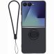 Силиконовый (TPU) чехол с кольцом Deexe Color Shell (FF) для Samsung Galaxy Flip 8 - Black (423529B). Фото 1 из 5