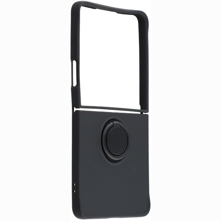 Силиконовый (TPU) чехол с кольцом Deexe Color Shell (FF) для Samsung Galaxy Flip 8 - Black: фото 2 из 5