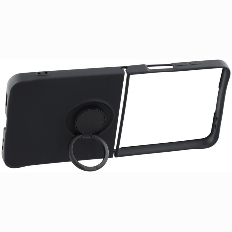 Силиконовый (TPU) чехол с кольцом Deexe Color Shell (FF) для Samsung Galaxy Flip 8 - Black: фото 3 из 5