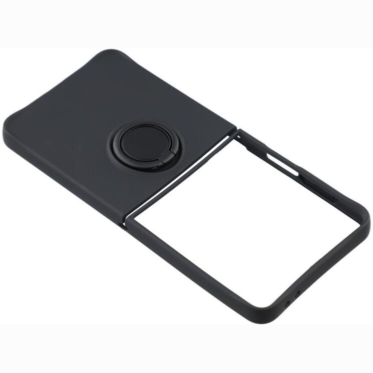 Силиконовый (TPU) чехол с кольцом Deexe Color Shell (FF) для Samsung Galaxy Flip 8 - Black: фото 5 из 5