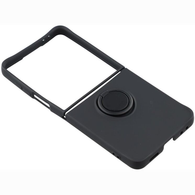 Силиконовый (TPU) чехол с кольцом Deexe Color Shell (FF) для Samsung Galaxy Flip 8 - Black: фото 4 из 5