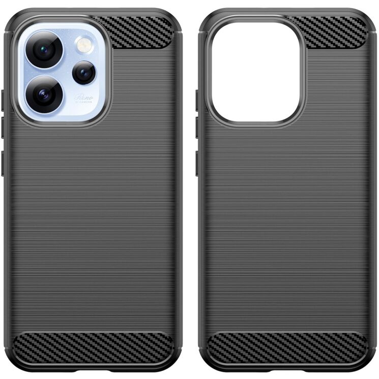 Силиконовый (TPU) чехол UniCase Carbon для OPPO Reno 15 Pro - Black: фото 2 из 8