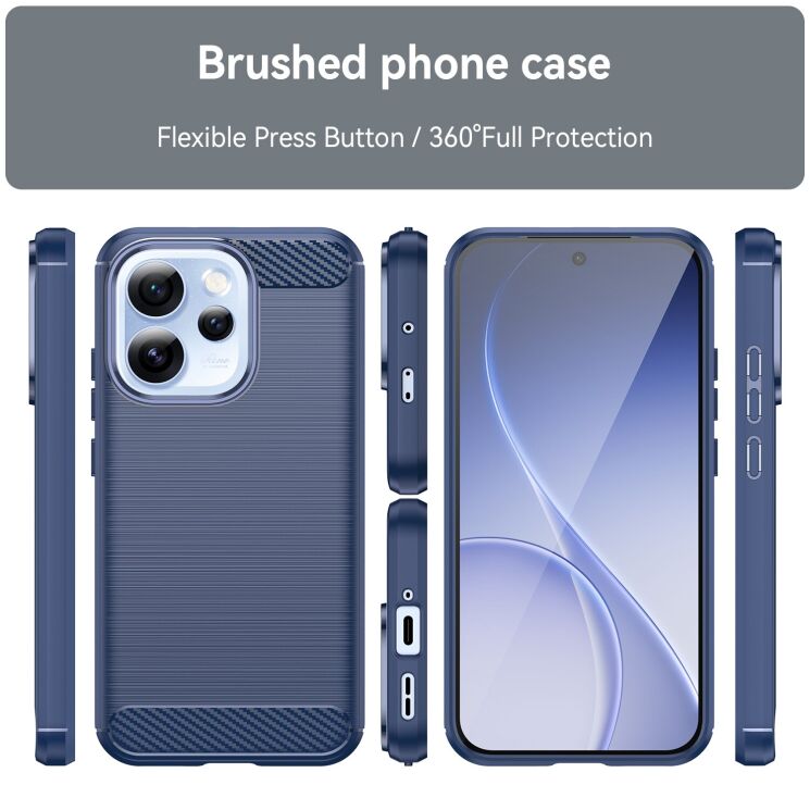 Силиконовый (TPU) чехол UniCase Carbon для OPPO Reno 15 Pro - Black: фото 8 из 8