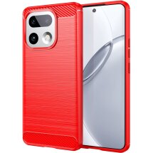 Силіконовий (TPU) чохол UniCase Carbon для Realme 16 Pro Plus - Red: фото 1 з 8