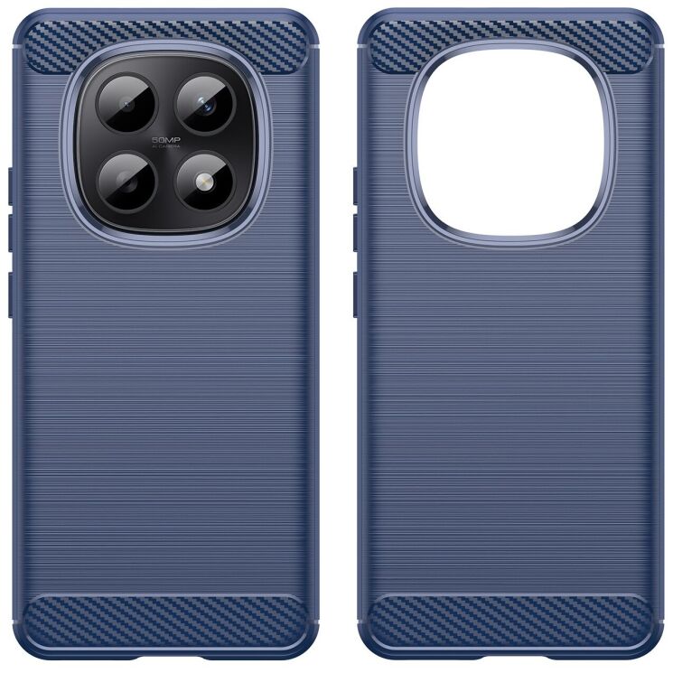 Силіконовий (TPU) чохол UniCase Carbon для Xiaomi Redmi Note 15 5G / Poco M8 5G - Blue: фото 2 з 8