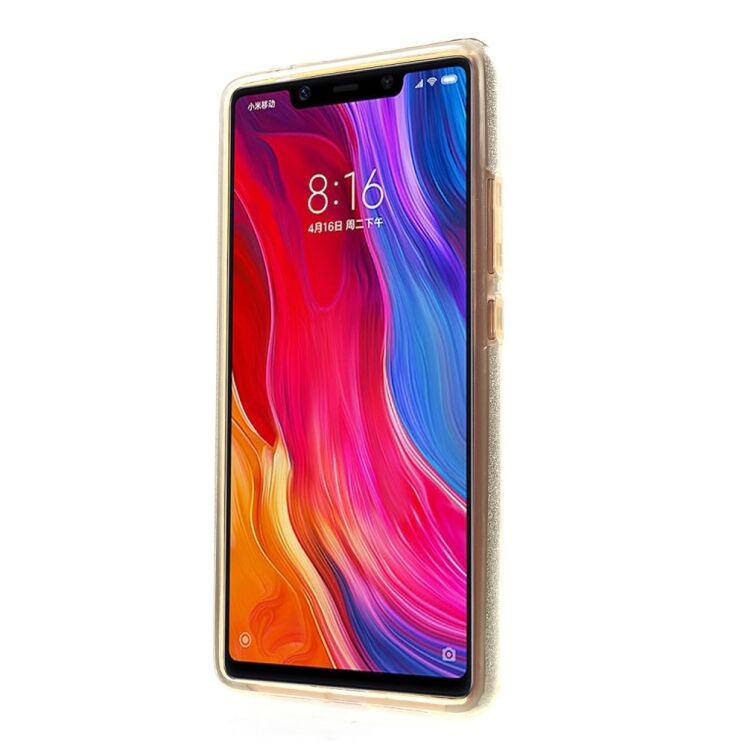 Силиконовый (TPU) чехол UniCase Glitter Cover для Xiaomi Mi 8 SE - Gold: фото 2 из 5