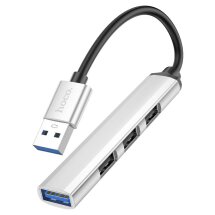 USB HUB Hoco HB26 4 in 1 Adapter USB to USB3.0 + 3USB2.0 - Silver: фото 1 из 6