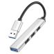 USB HUB Hoco HB26 4 in 1 Adapter USB to USB3.0 + 3USB2.0 - Silver (896208S). Фото 1 из 6