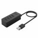 USB HUB ORICO 4USB 2.0 MicroUSB (100cm) - Black (895291B). Фото 1 из 18
