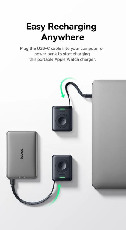 Зовнішній акумулятор Baseus EnerFill FW11 5W (1640mAh) для Apple Watch (E02053) - Midnight: фото 10 з 15