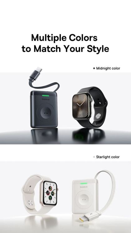 Зовнішній акумулятор Baseus EnerFill FW11 5W (1640mAh) для Apple Watch (E02053) - Midnight: фото 8 з 15