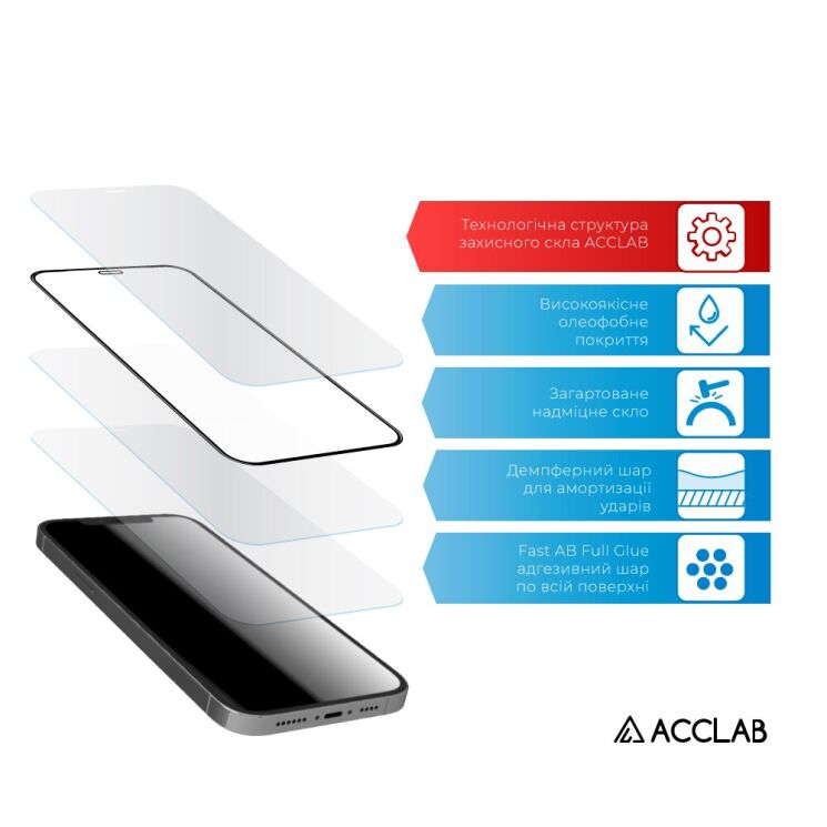 Захисне скло ACCLAB Full Glue для TECNO Spark 20 Pro - Black: фото 4 з 7
