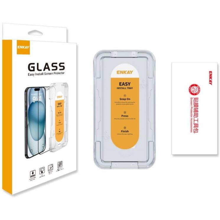 Захисне скло ENKAY Easy Install 3D Curved Glass для Xiaomi Redmi Note 14 Pro Plus - Transparent: фото 3 з 10