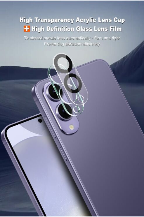 Захисне скло на камеру IMAK Lens Protector для Samsung Galaxy S25 Edge (S937) - Black: фото 7 з 11