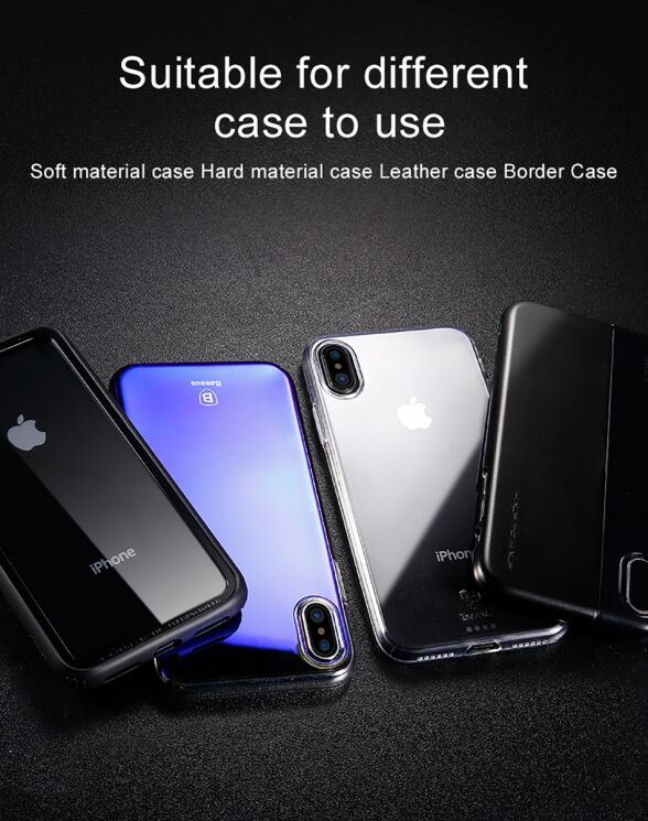 Защитное стекло на заднюю панель BASEUS Full Coverage 0.3mm для Apple iPhone Xs Max: фото 19 из 20