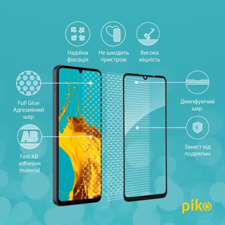Защитное стекло Piko Full Glue для ZTE Blade A35 / Blade A55 - Black: фото 4 из 5