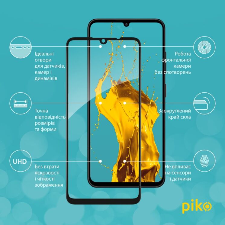 Защитное стекло Piko Full Glue для ZTE Blade A35 / Blade A55 - Black: фото 3 из 5