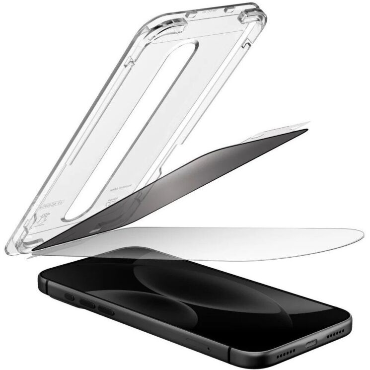 Защитное стекло UNIQ Optix SwiftFit Privacy DX2 для iPhone 18 Pro (UNIQ-IP6.3P(2026)-SWIFITPRIV) - Black (440139B) Защитное стекло UNIQ Optix SwiftFit Privacy DX2 для iPhone 18 Pro (UNIQ-IP6.3P(2026)-SWIFITPRIV) - Black: фото 4 из 7