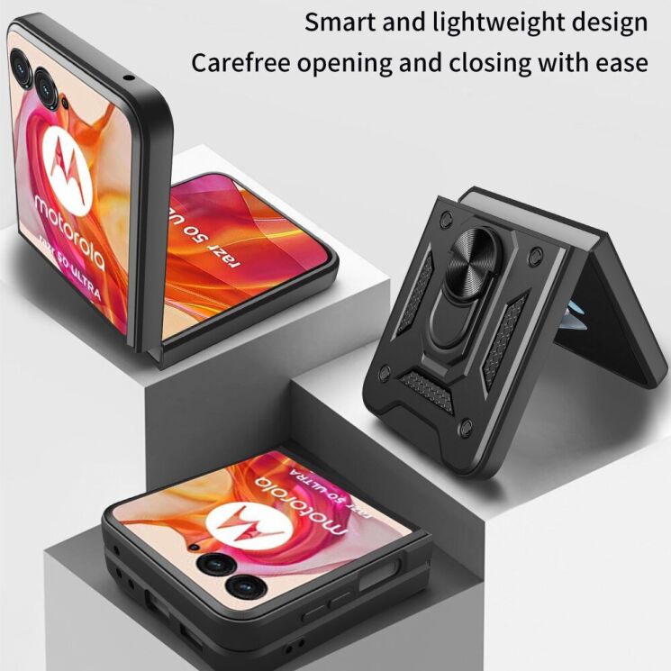Защитный чехол Deexe Armor Case (FF) для Motorola Razr 50 Ultra - Black: фото 3 из 10