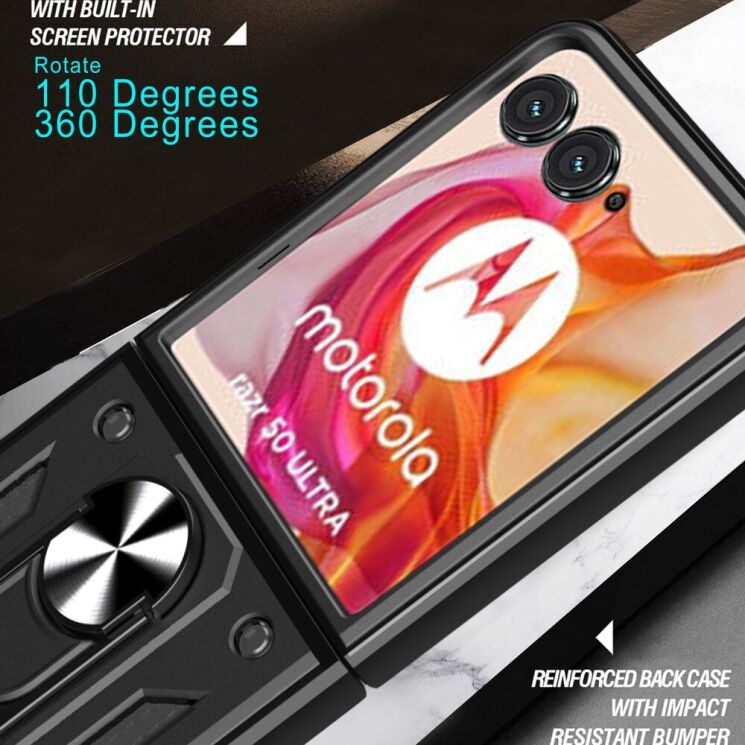 Защитный чехол Deexe Armor Case (FF) для Motorola Razr 50 Ultra - Black: фото 9 из 10
