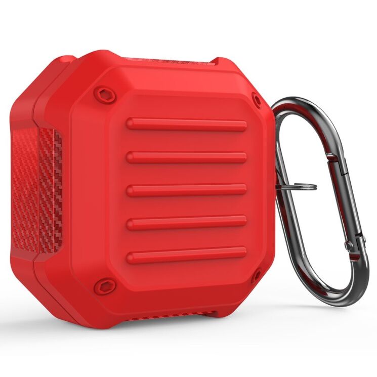 Захисний чохол Deexe Armor Shell для Samsung Galaxy Buds Live / Buds Pro / Buds 2 / Buds 2 Pro / Buds FE - Red: фото 1 з 8