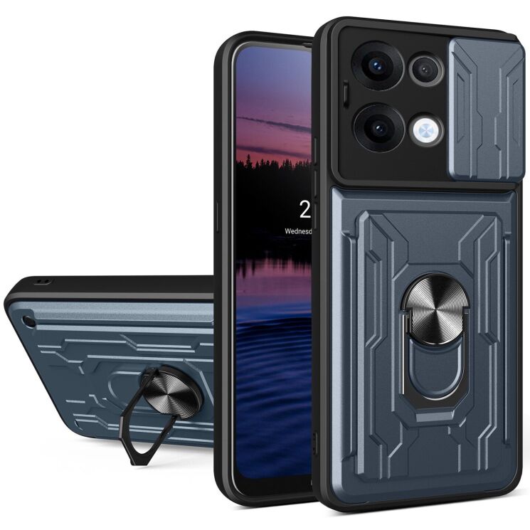 Захисний чохол Deexe Armor Slider для OPPO Reno 13 5G - Titanium Grey: фото 1 з 9